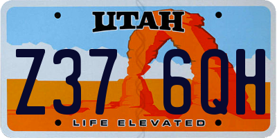 UT license plate Z376QH