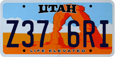 UT license plate Z376RI