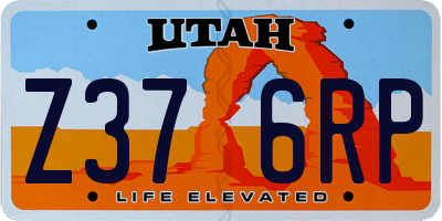 UT license plate Z376RP