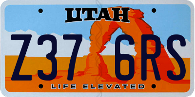 UT license plate Z376RS
