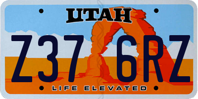 UT license plate Z376RZ