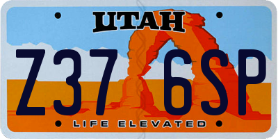 UT license plate Z376SP