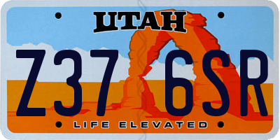 UT license plate Z376SR