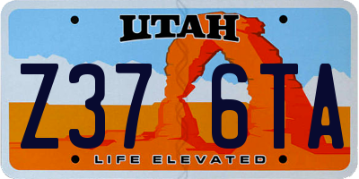 UT license plate Z376TA