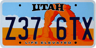 UT license plate Z376TX