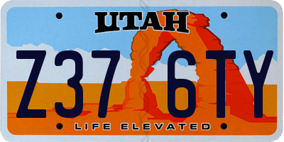 UT license plate Z376TY