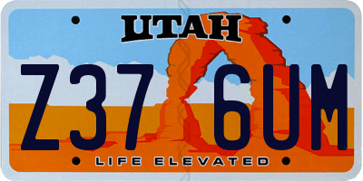 UT license plate Z376UM