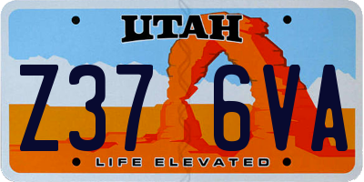 UT license plate Z376VA