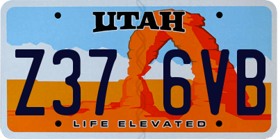 UT license plate Z376VB
