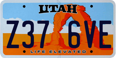 UT license plate Z376VE
