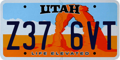 UT license plate Z376VT