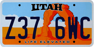 UT license plate Z376WC