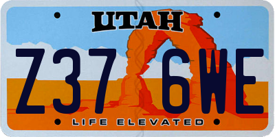 UT license plate Z376WE