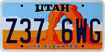 UT license plate Z376WG