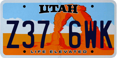 UT license plate Z376WK