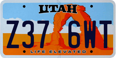 UT license plate Z376WT