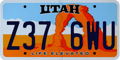 UT license plate Z376WU