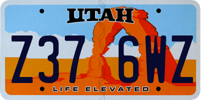 UT license plate Z376WZ