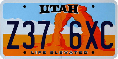 UT license plate Z376XC