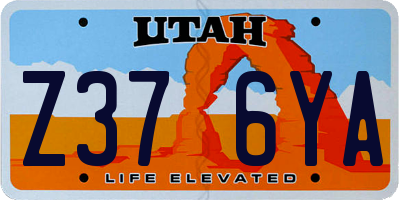 UT license plate Z376YA