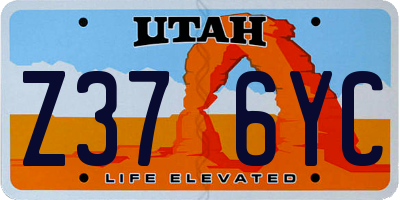 UT license plate Z376YC
