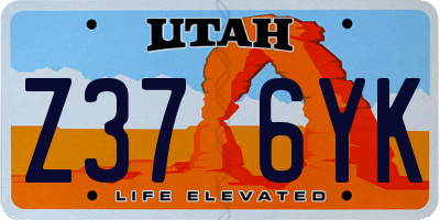UT license plate Z376YK
