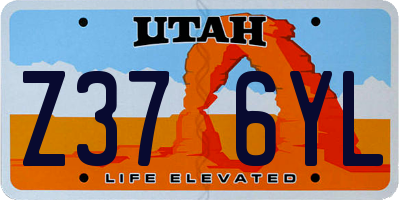 UT license plate Z376YL