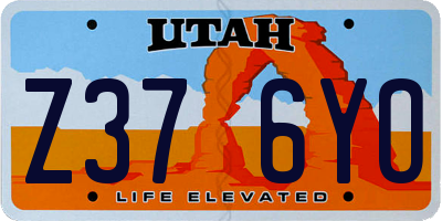 UT license plate Z376YO