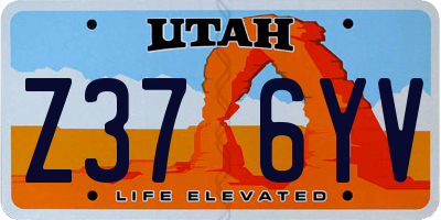 UT license plate Z376YV
