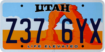 UT license plate Z376YX