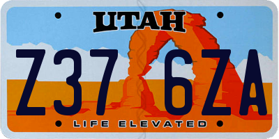 UT license plate Z376ZA