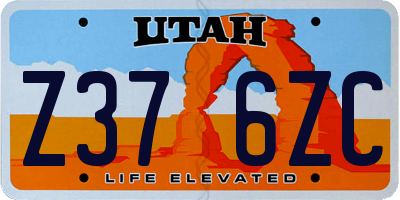 UT license plate Z376ZC