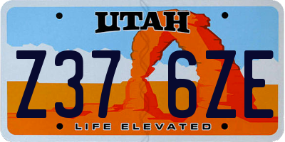 UT license plate Z376ZE