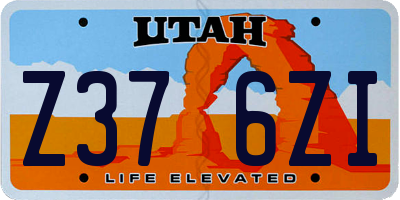 UT license plate Z376ZI