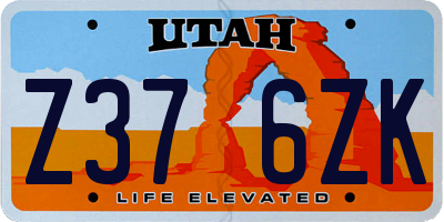 UT license plate Z376ZK