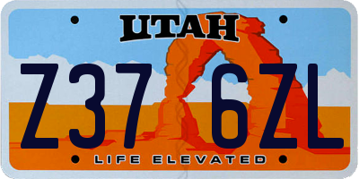 UT license plate Z376ZL