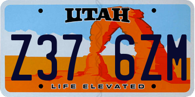 UT license plate Z376ZM