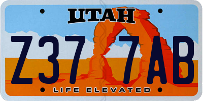 UT license plate Z377AB