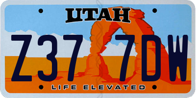 UT license plate Z377DW