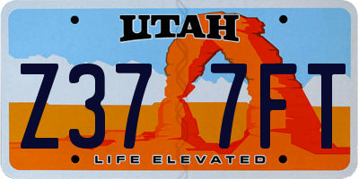 UT license plate Z377FT