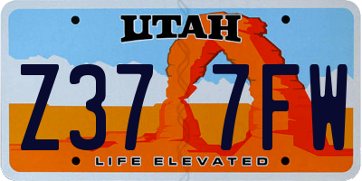 UT license plate Z377FW