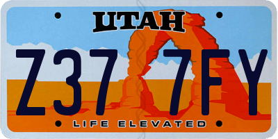 UT license plate Z377FY