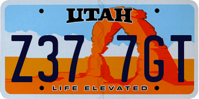 UT license plate Z377GT