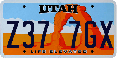 UT license plate Z377GX