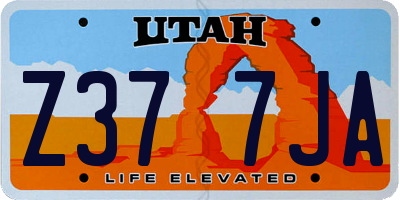 UT license plate Z377JA
