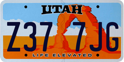 UT license plate Z377JG