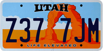 UT license plate Z377JM