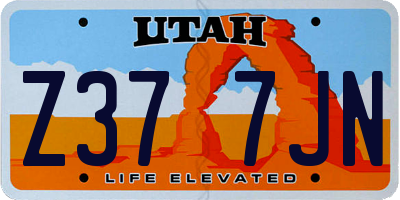 UT license plate Z377JN