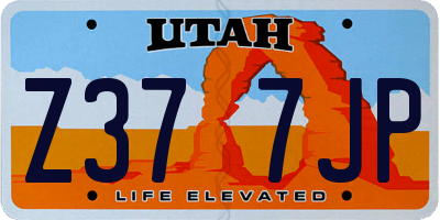 UT license plate Z377JP