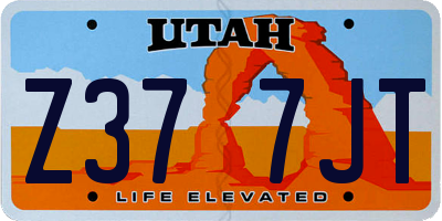 UT license plate Z377JT